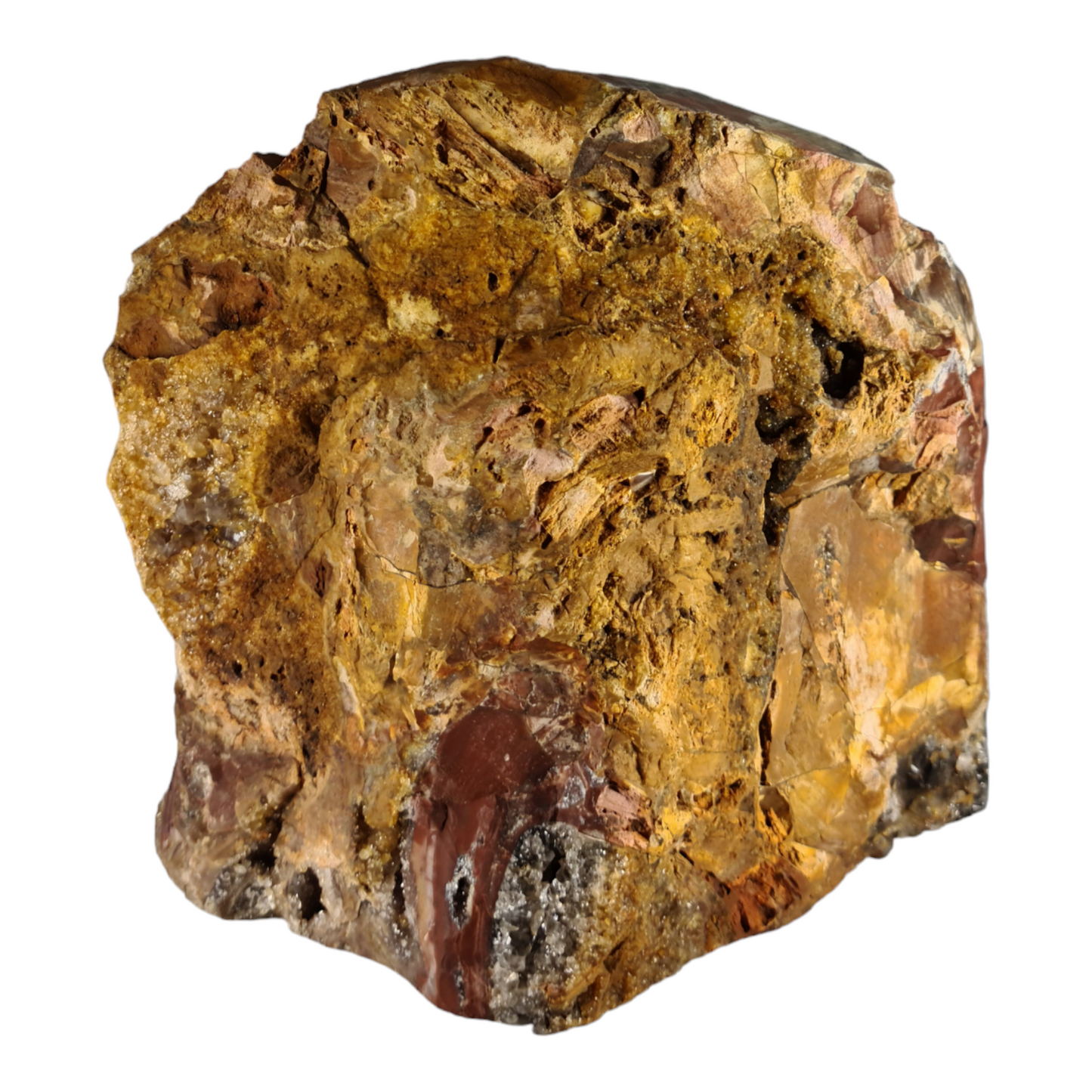 Stromatolite (with quartz and smokey quartz crystals) "Toast"