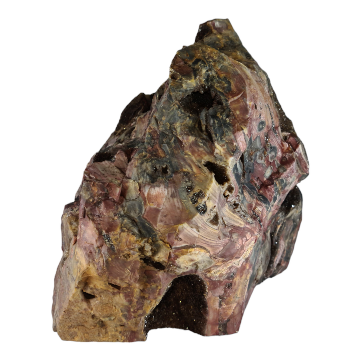Stromatolite (with quartz and smokey quartz crystals)