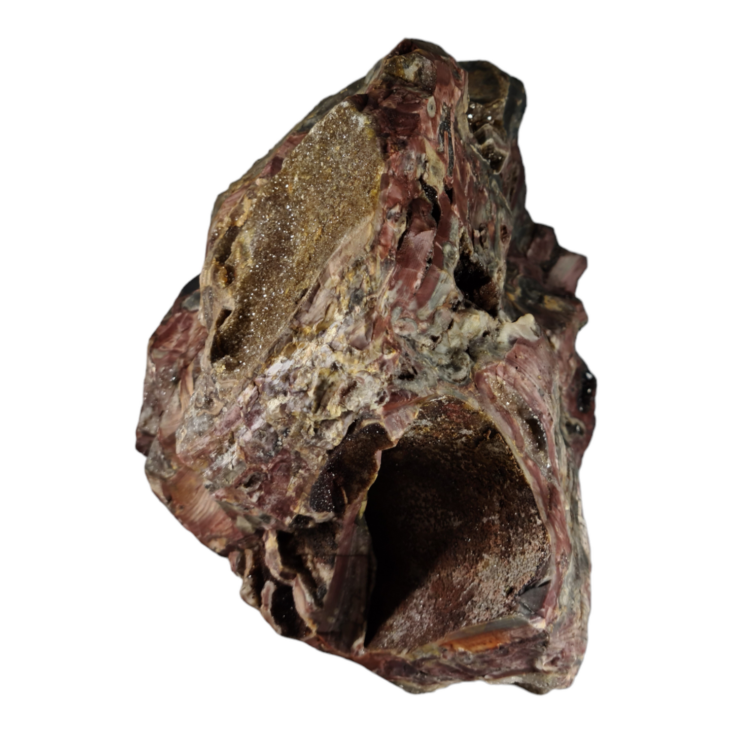 Stromatolite (with quartz and smokey quartz crystals)